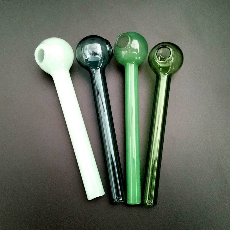 

Colorful Glass Oil Burner Tube Smoking Pipe about 3mm thickness for Tobacco