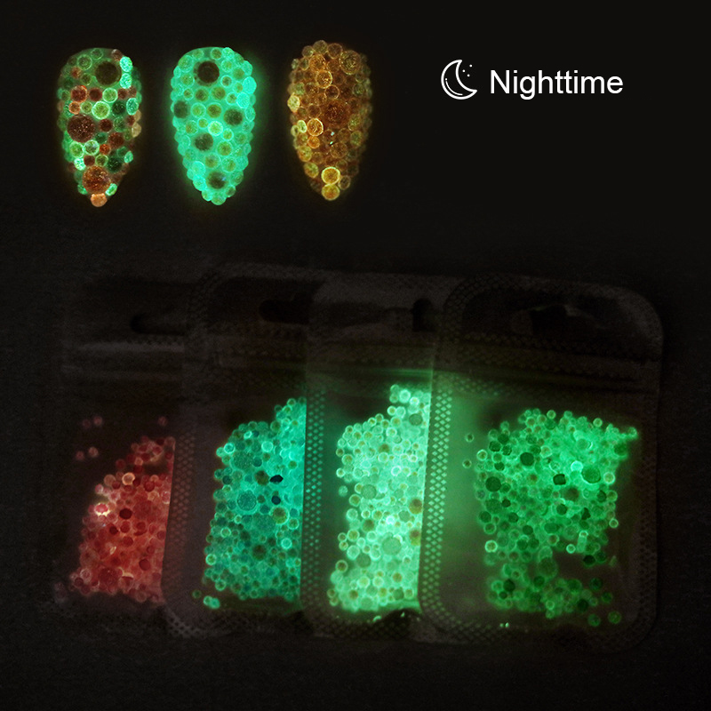 

1 Pack Luminous Noctilucent Color Nail Rhinestones Glitter Glass Gem 3D Charm Flatback Strass Fluorescence AB Art Decorations