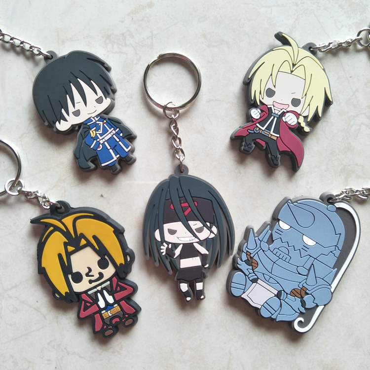 

2019 Hot Rubber Anime Fullmetal Alchemist Keychain Edward Keyring Bag Pendant Children's Gift Wholesale