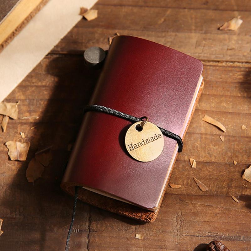 

Bandage Mini Daily Memo Vintage Diary Notebook School Supply Portable Cowhide Cover Retro Journey Traveler Notepad