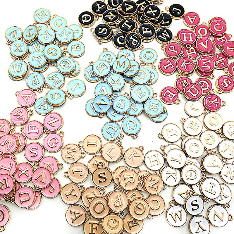 

26pcs/lot 12*15mm New Arrival Enamel A-Z Alphabet Initial Letter Charms Handmade Pendant For Diy Bracelet Jewelry Making