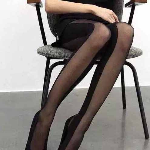

Womens Casual Stockings New Designer Splice Sock Womens Brand Tights Solid Color Over Knee Stockings Wholesale Perspective Socks Hot Sale, Black
