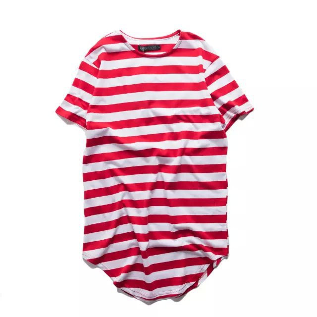 

Men' T-Shirts Harajuku Hip Hop T Shirt Men Striped Extended T-shirt Oversized Streetwear Skate Tee Shirts Swag Clothes Camisetas, Beige