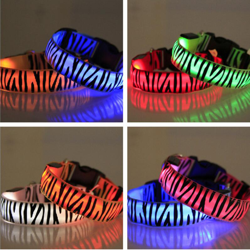 

Glowing LED Dog Collar Anti Lost Nylon Light Collar For Dogs Puppy at Night Cool Pug Dog Supplies Pet Products Accessories