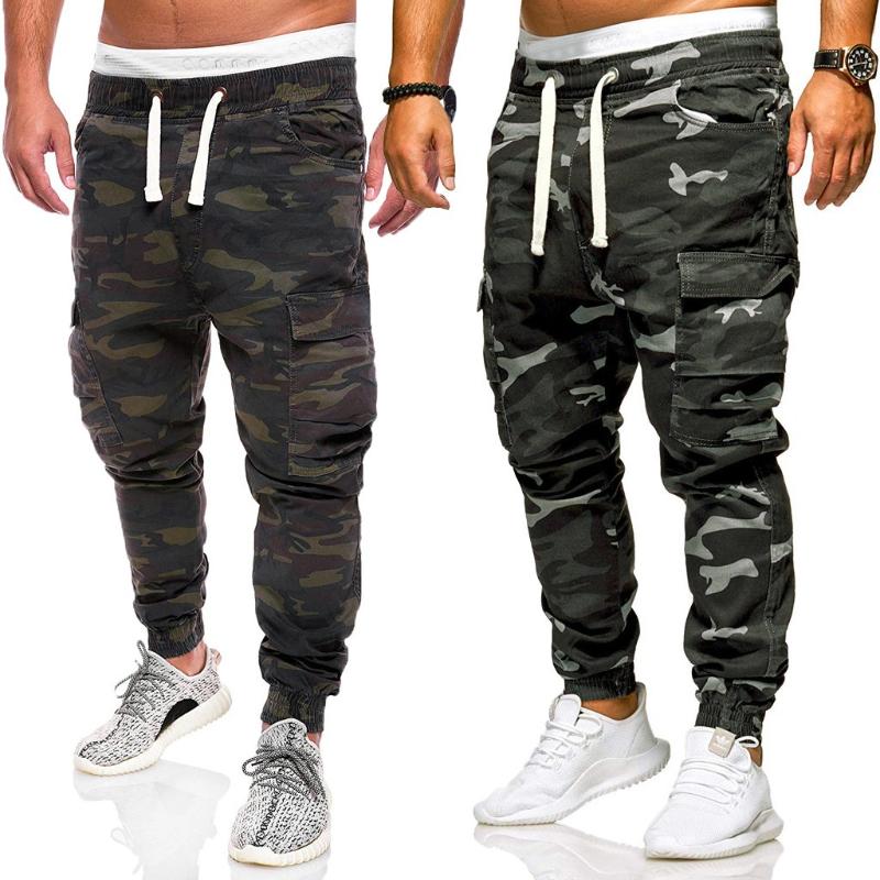 

Men's sport Pants Fashion Loose Handsome Pocket Jeans Pants Tooling Camouflage Long Casual Men Sweatpants streetwear -4XL, Army green