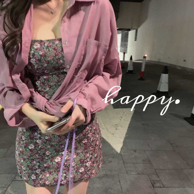

Purple New Women Blouse Long Large Size Long Sleeves Summer Fashion