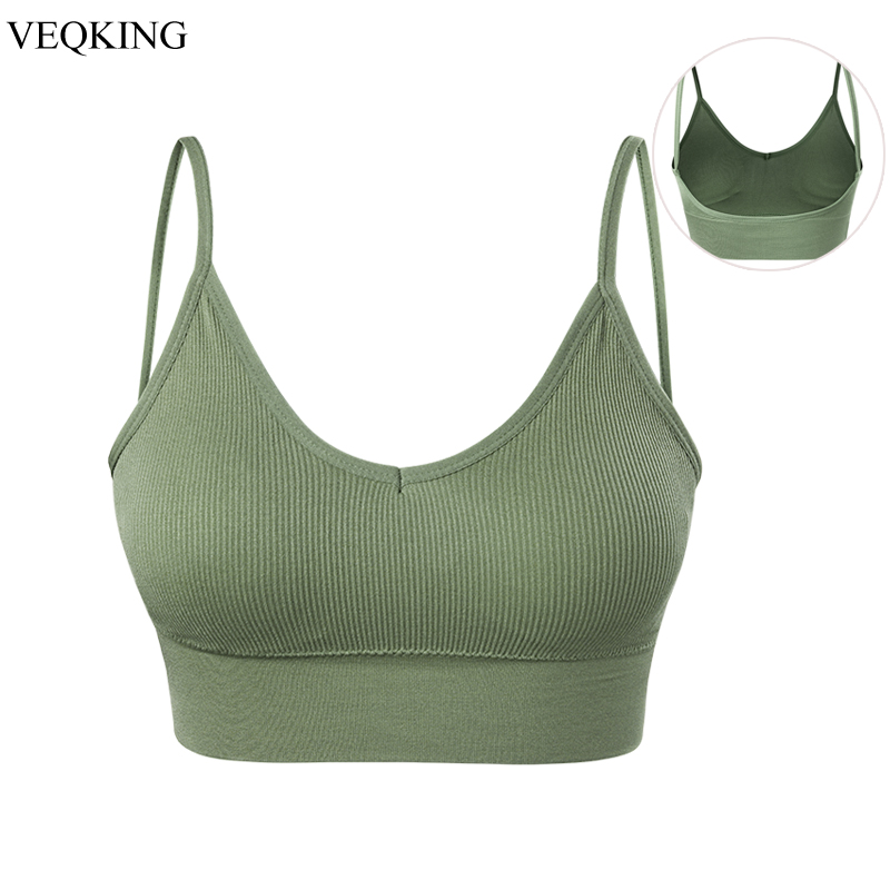 

VEQKING Women Backless Sports Bra,U Back Wirefree Padded Athletic Sports Bra Top,Seamless Gym Fitness Running Yoga Bra, Random color