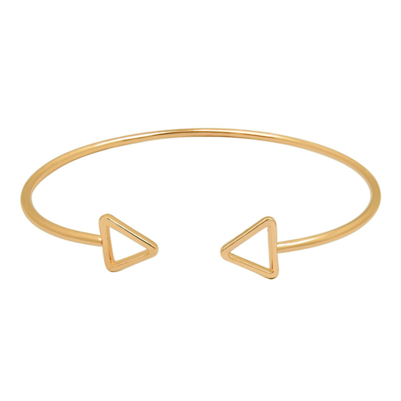 

New Arrival Gold Silver Color Simple Open Twist Cuff triangle Bangles Bracelets Gift Women Jewelry Free Shipping