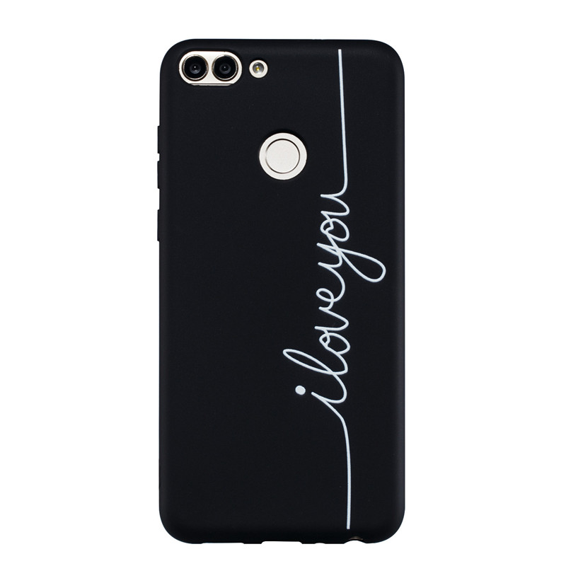 

Coque Fundas Cover For Huawei P Smart/Enjoy 7S Case Black Soft TPU Matte Simple strokes of personality Mobile Phone Case