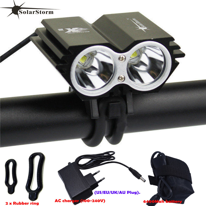 Bicycle Light Bike Front Lamp Headlamp 1000LM LED X3 X2 Rechargeable SolarStorm