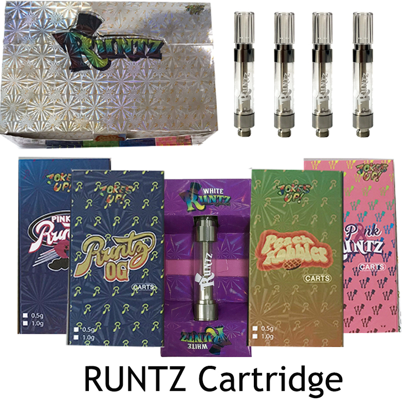 

Runtz Vape Cartridge Packaging Carts Electronic Cigarettes 0.8ml 1ml Ceramic Empty Thick Oil Atomizer Tank 510 Thread Dab Pen Wax Vaporizer