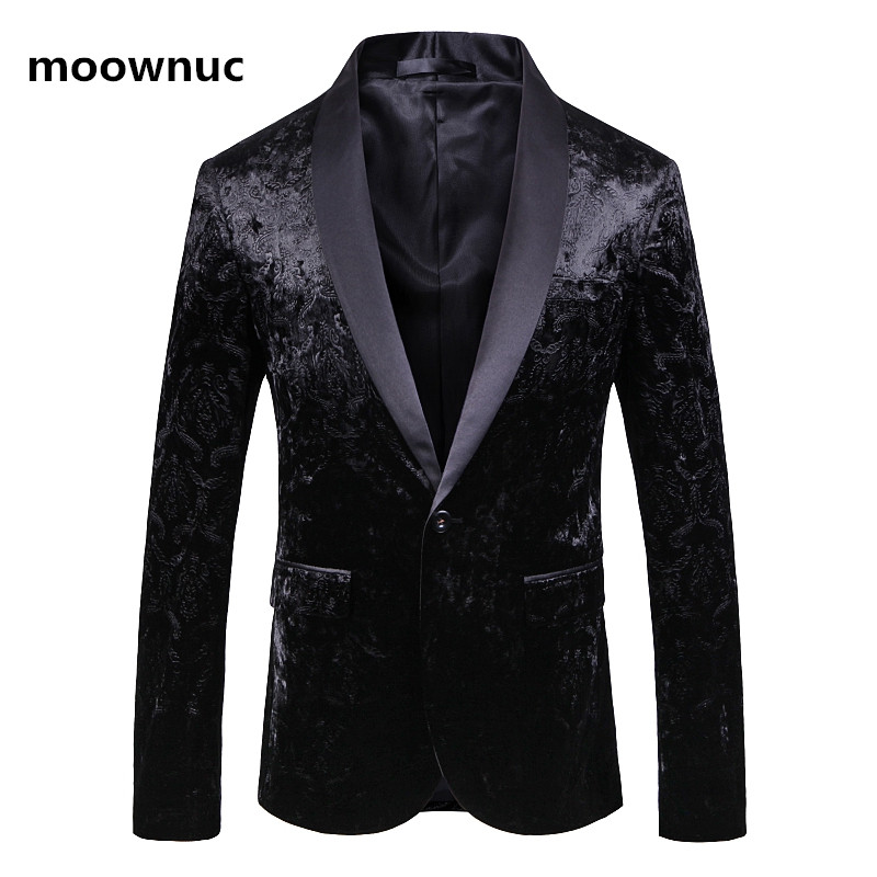 

2020 spring autumn Men's Single button blazer Business casual coat slim fit jacket High quality blazers men, Black