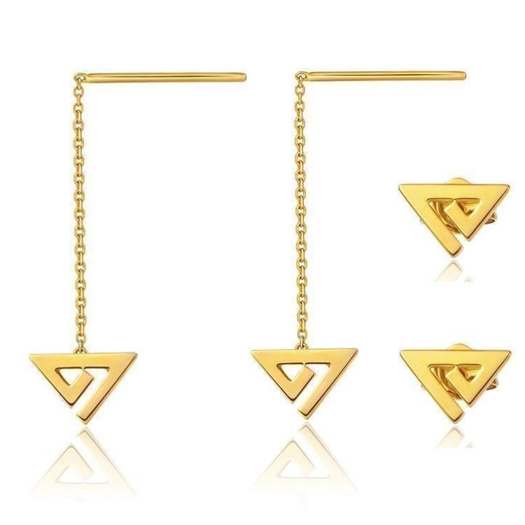 Simple wire geometry triangle Stud Earrings