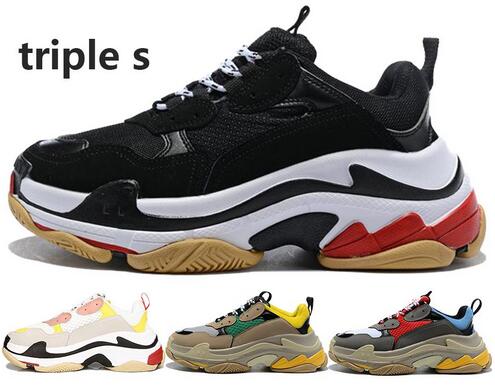 Paris 17FW Triple-S Walking Shoe Luxury Dad Shoes Chaussures Femme Triple S 17FW Designer Sneakers for Men Women Vintage Old Grandpa Trainer