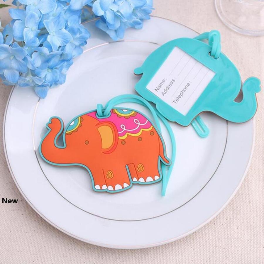 

50PCS Lucky Elephant Luggage Tags Baby Shower Favors Wedding Party Giveaways Gift Airline Luggage Creative Gifts RRA1909