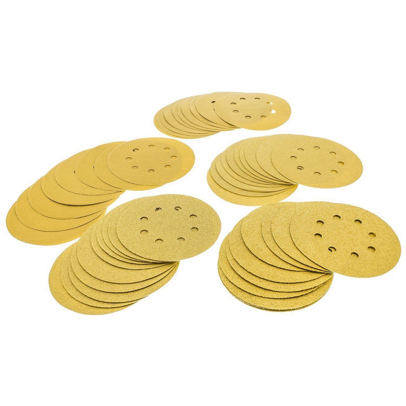 

5 Inch 8 Hole 60 Grit Dust Free Hook And Ring 100 Piece