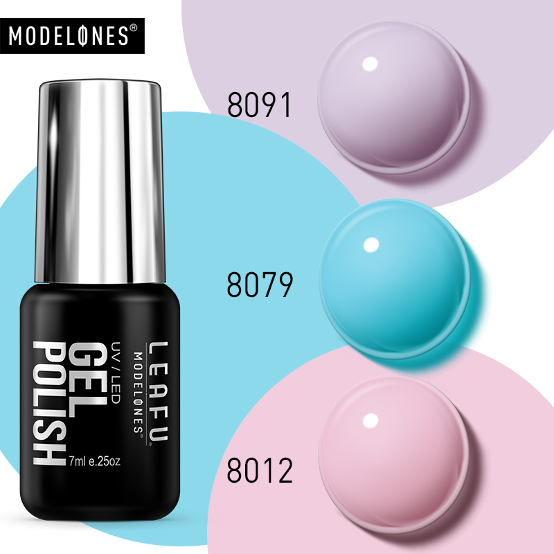 

Modelones 3Pcs/Lot UV Gel Nail Polish Semi Permanent Hybrid UV Gel Polish Macaron Color Led Nail Varnish Spring Color, 16
