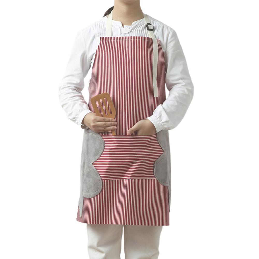 

Kitchen Japanese Waterproof Cooking Oil Cover Cloak Skirt Stripes Swipe Hand Waterproof Apron Female Cute Oil-proof Gown