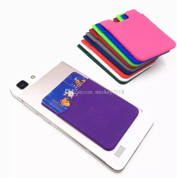 

Ultra-slim Self Adhesive Credit Wallet Card Set Card Holder Colorful Silicon For Smartphones For iphone X xs 7/8 Sumsung S9 Free Ship