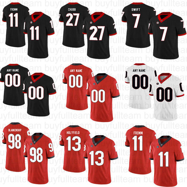 

Nick Chubb Jake Fromm Elijah Holyfield D'Andre Swift Roquan Smith Fields NCAA UGA Custom Georgia Bulldogs College Football Jerseys, White