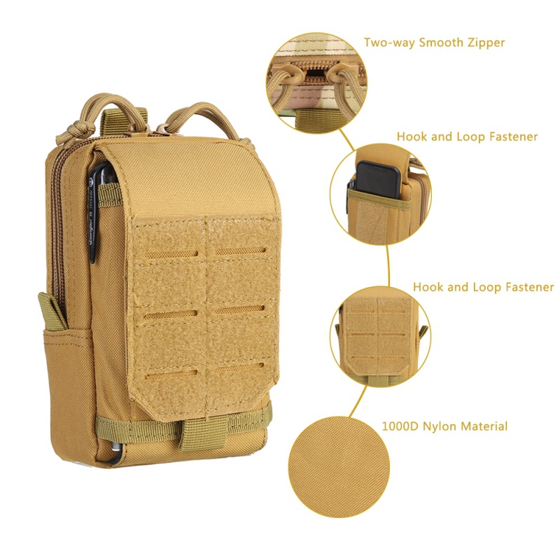 

1000D Outdoor Tactical Molle Pouch Waist Bag Men Vest Pack Purse Tactical Mobile Phone Bag Case Hunting Compact Tool