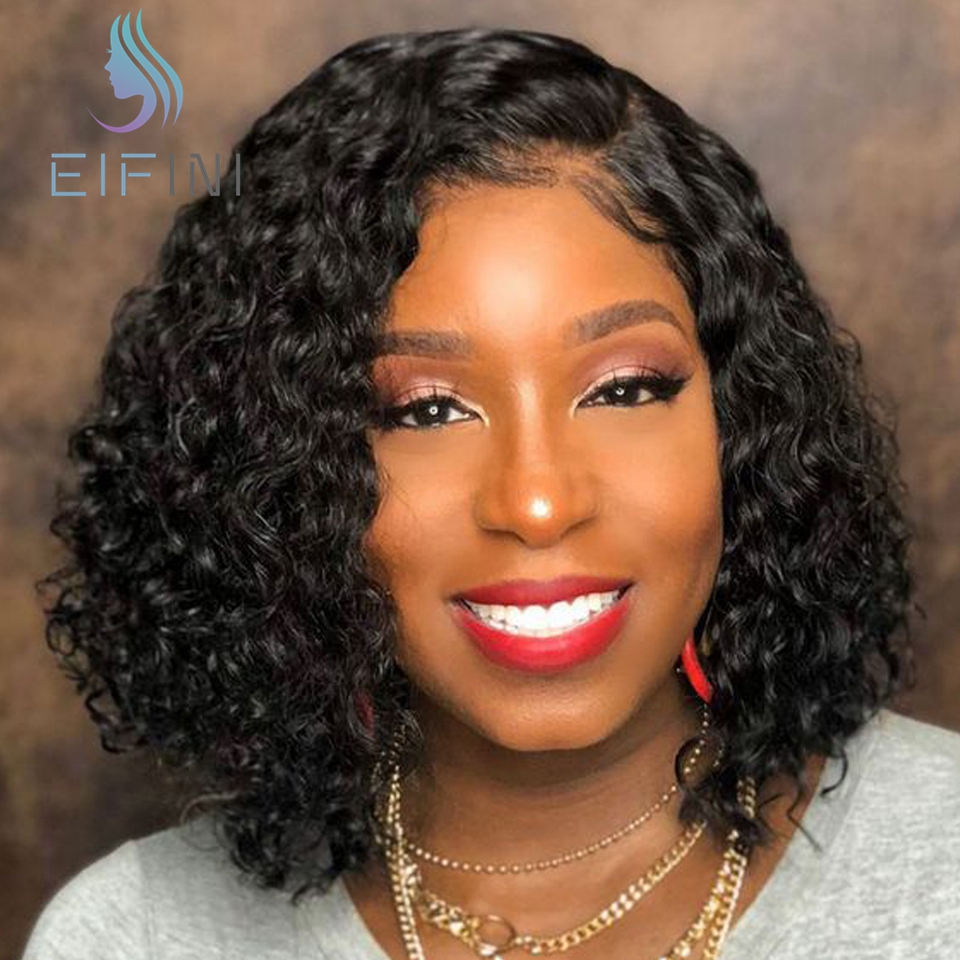 

Brazilian Curly Lace Front Bob Wigs 13x6 Remy Guleless Short Human Hair Lace Wigs With Baby Hair For Black Women 150% Density, As pic