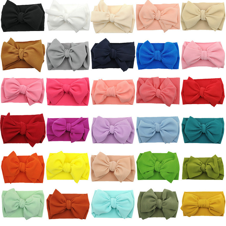 

Cute Kids Baby Designer Headbands Big Bows Colth Hairband Girls Headband Corn Grain Hair Accessories Headwear, Slivery;white