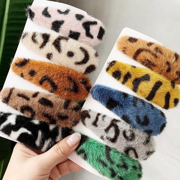 

20pcs/lot Vintage Leopard Plush Hair Clip Hair Band Barrette Hairpin Accessories Beauty Styling Tools Barrette Clip, Multi-color