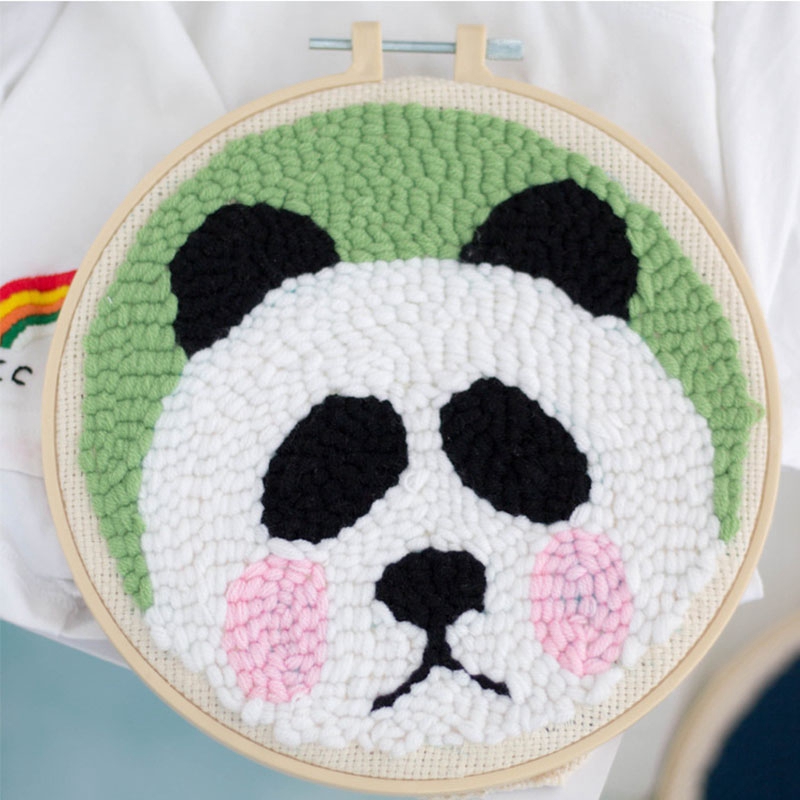 

DIY Panda Pattern with Embroidery Tool Needlework Set with Embroidery Needle Beginner Wall Artist Home Decoration