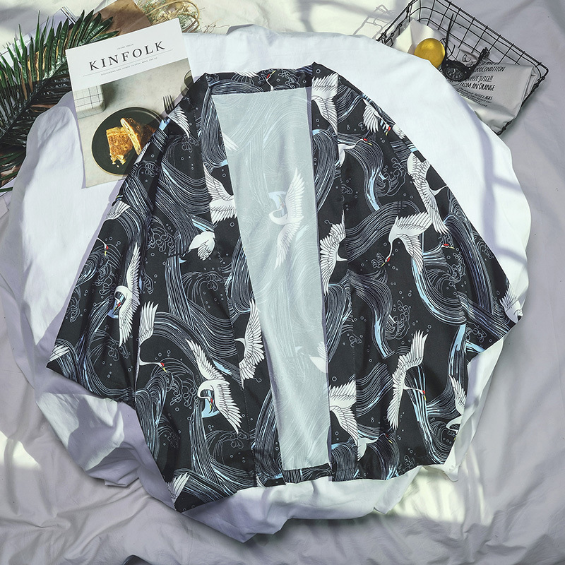 

2020 Kimono Woman Cardigan Top Kimono Jacket Cosplay Shirt Casual Retro Style Japanese Yukata Summer Beach, 021