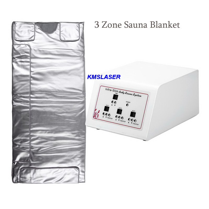 

3 Zone FIR Sauna FAR INFRARED BODY SLIMMING SAUNA BLANKET heating therapy Slim Bag SPA WEIGHT LOSS body detox machine