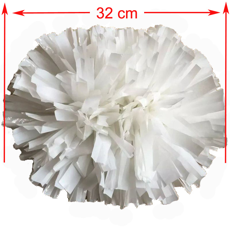 

32CM White cheerleading pompoms (2pieces/lot) Cheers pompon with middle plastic handle Color can free combination
