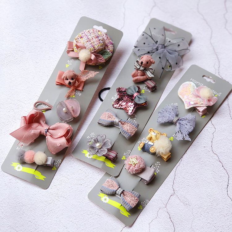 

Kids Hair Accessories Cloth Handmade Animal Hairpins Hair Clips for Baby Girls Barrette Headdress Bulk Order Price 10sets, K-10 sets