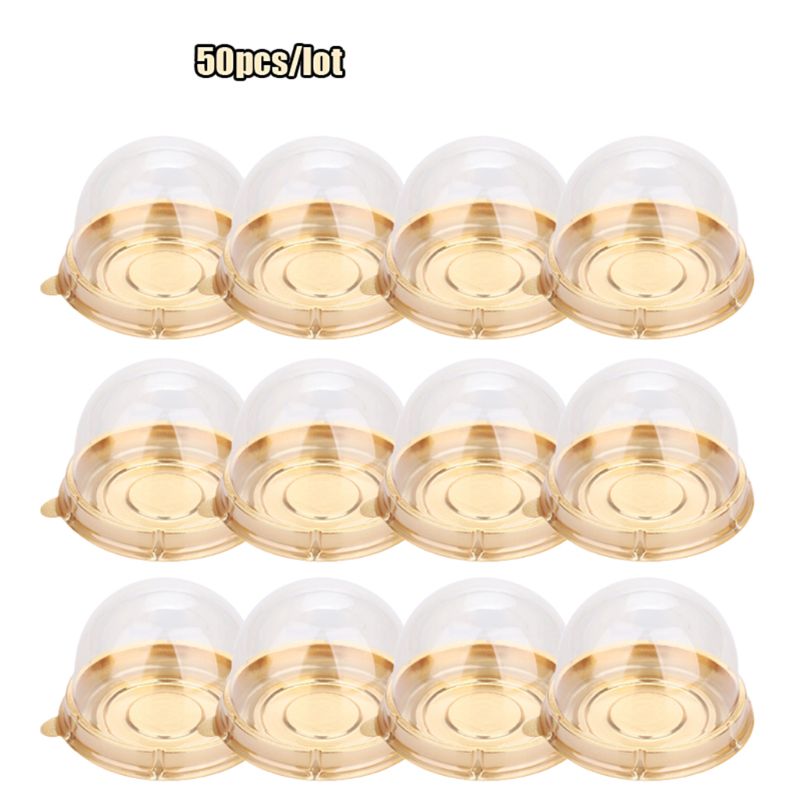 

50 Pcs Mini Round Moon Cake Container Wedding Party Favor Boxes 80g Mooncake