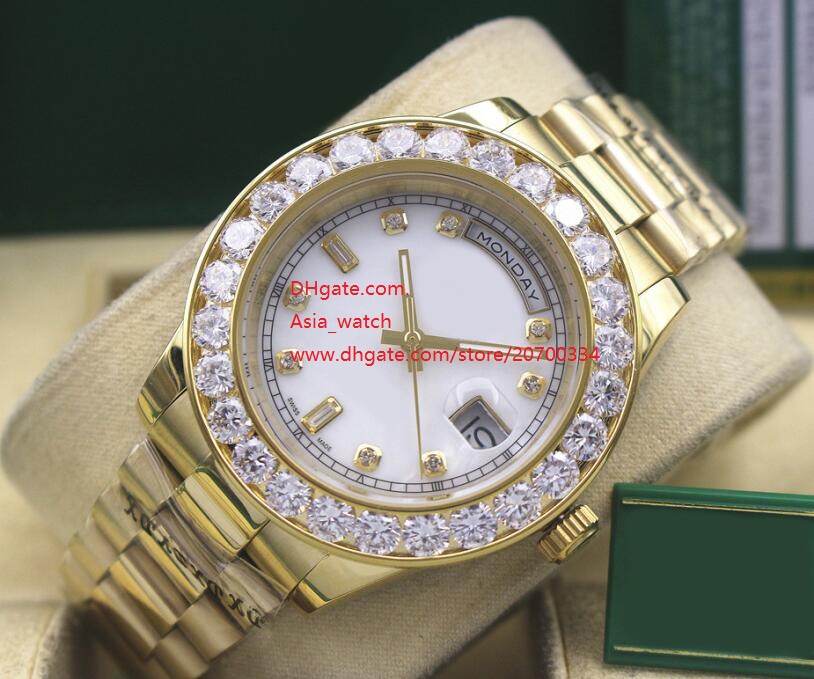 

Factory Supplier Top quality Wristwatches Sapphire Glass 41mm DAY-DATE White Dial Diamond Bezel Automatic Mechanical Mens Men's Watch Watch