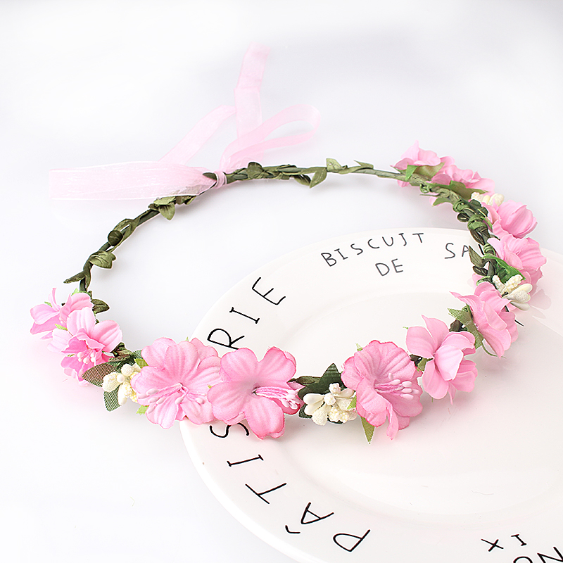 

1pc Women Flower Headband Garland Hairband Female Hair Accessories Girls Wedding Turban Headwrap Headwear Female Party Headdress