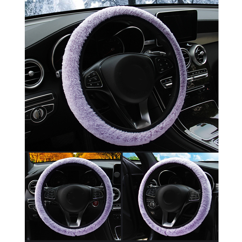 

37-39cm Steering Wheel Cover Soft Replacement Flexible plush Car Plush