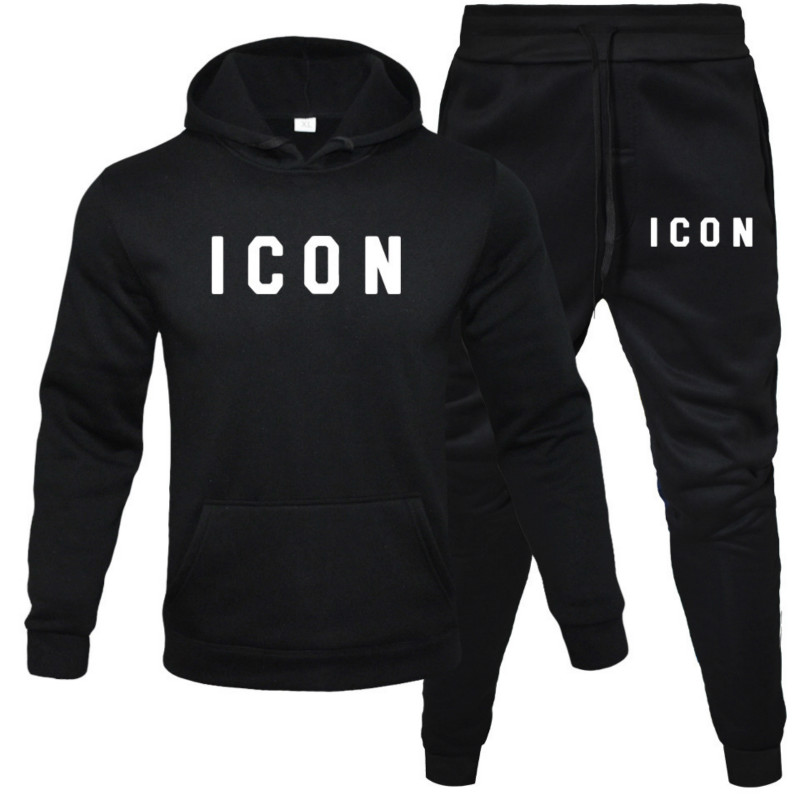 

Men' Cotton Sweatshirt Set Letter Print Hooded Pullover Trousers Jogging Suits for Men Workout Clothes for Men Leisure Suits, 16