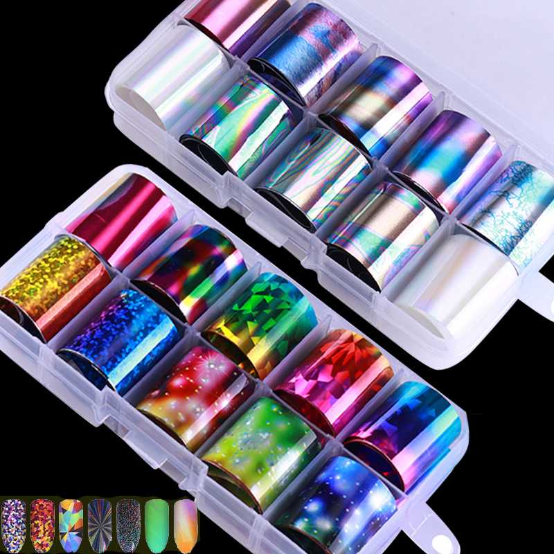 

2.5X100cm Holographic Nail Art Transfer Foil Sticker Starry AB Paper Wraps Adhesive Decals Nails DIY Decoration Accessories 2020, L-quicksand