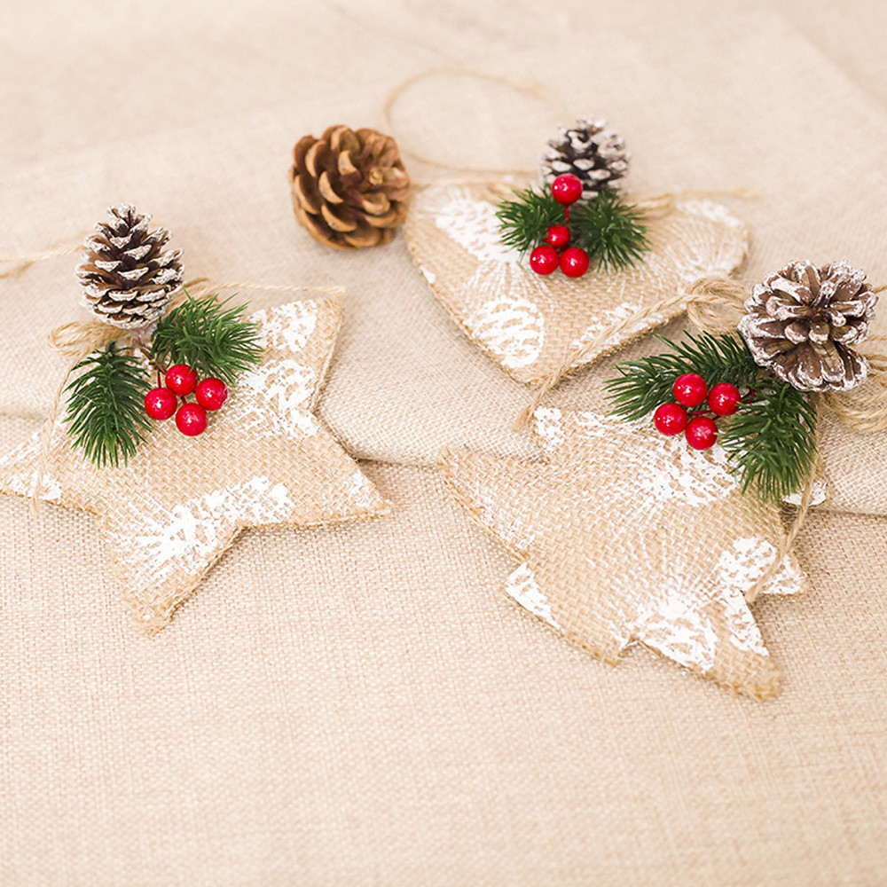 

Christmas stars trees Home Decoration Gifts Mini Fabric Pendant Christmas Tree Ornament Party Hanging Decoration hot#10