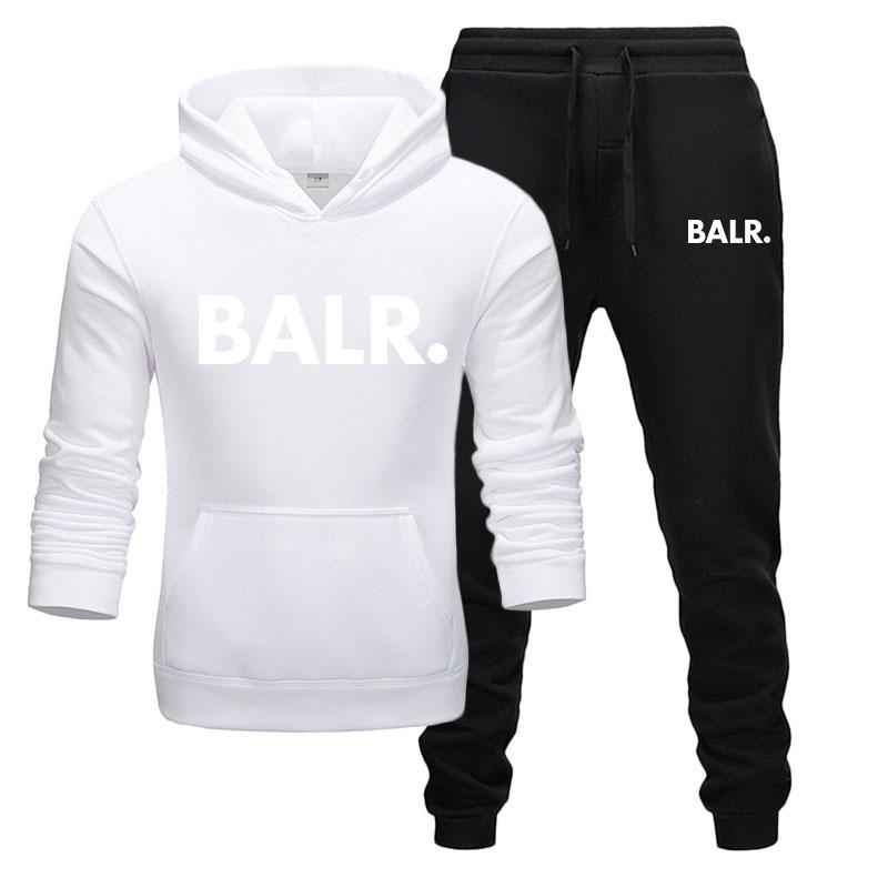 

Brand BALR Hoodie Hoodies+Pants Two Pieces Sets Hooded New Set Fashion Sportswear Sweatshirts Tracksuit Men 2021 Clothes Autumn Carsh, Black