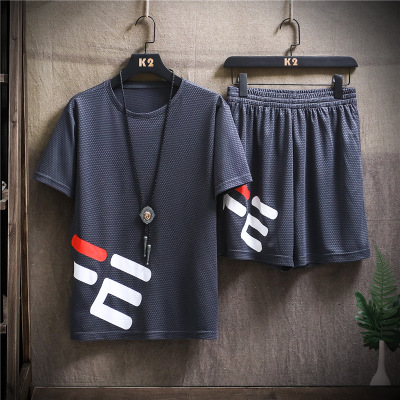 

Mens Casual Suits Sport Suits Mens Designer Two-pieces Youth Fashion Outdoor Clothing 2020 Breathable Leisure Sets Short Sleeve + Shorts, White