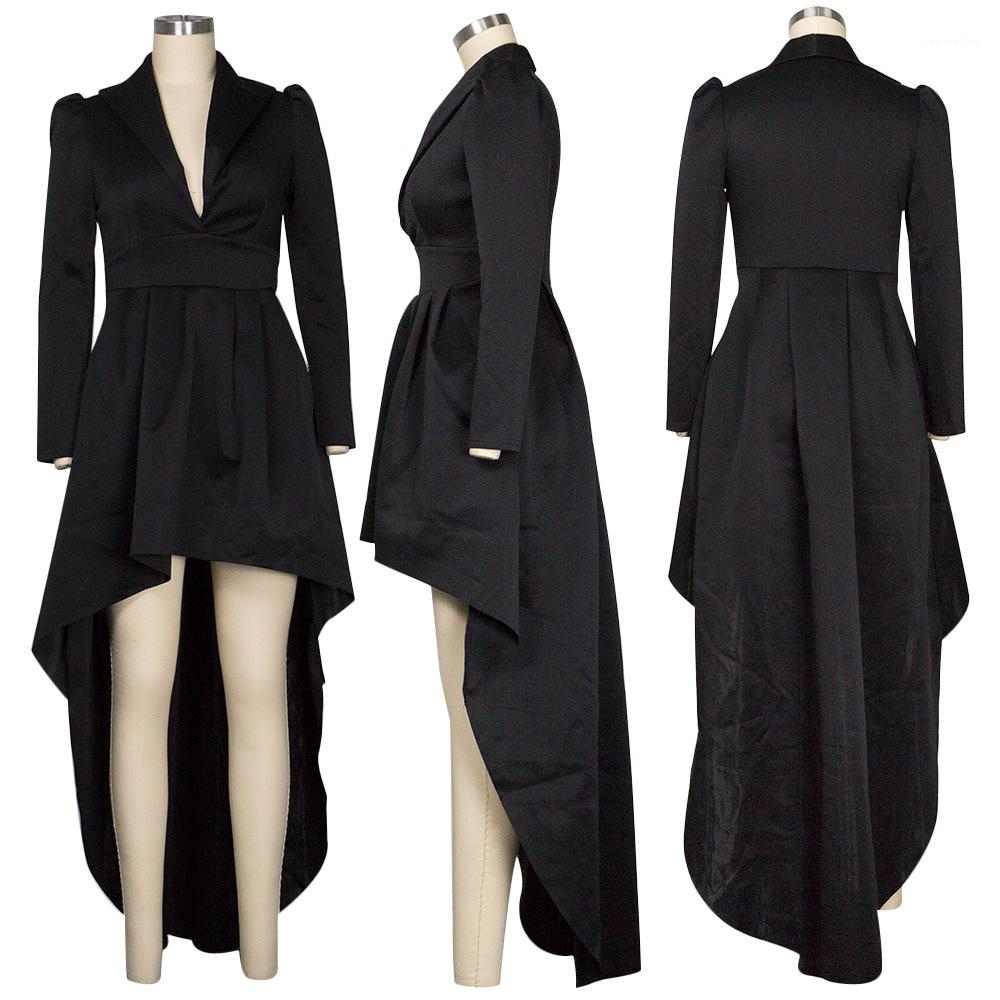 

Dresses Deep V Neck Solid Color Party Dresses Sexy Luxury Designer Skirt Long Sleeve Womens Dresses Womens Designer Irregular