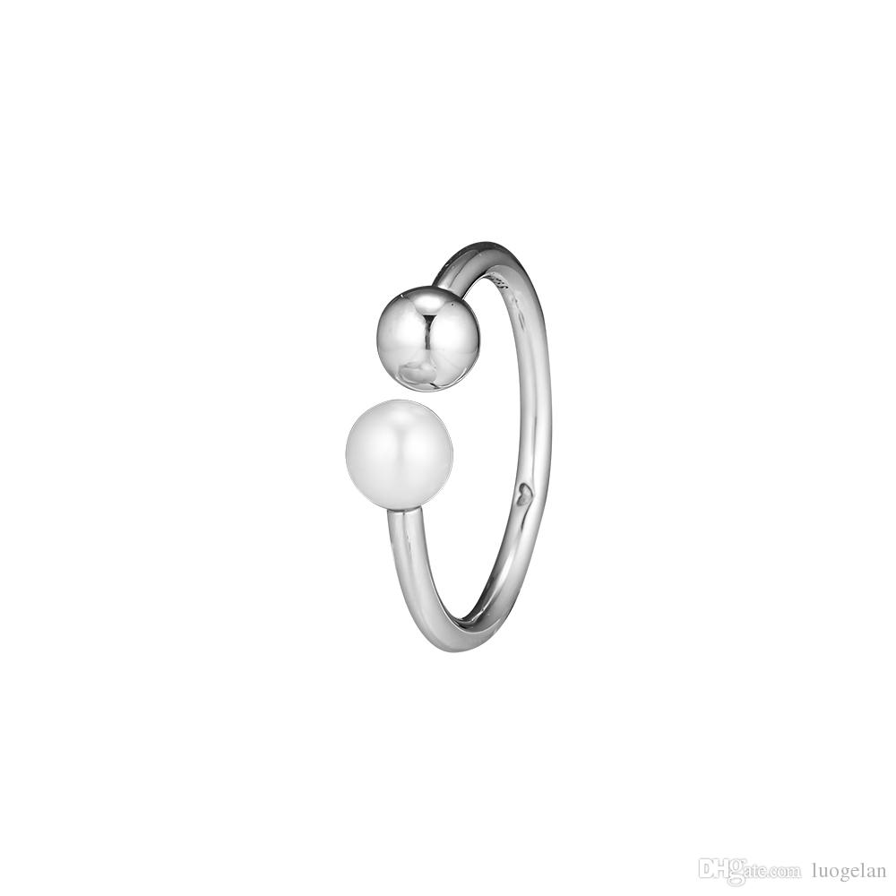 2018 Winter 925 Sterling Silver Rings Open Pearl Ring Original Fashion Engagement wedding Rings DIY Charms Jewelry For women-image-440821213