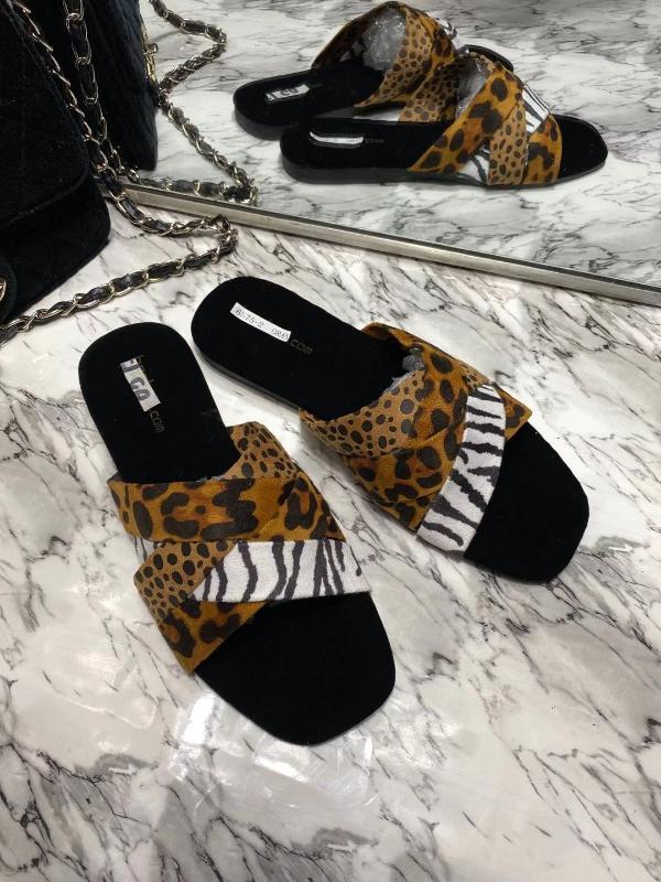 

2020 Oeak Leopard Slippers Summer Women Slippers Open Toe Platform Casual Shoes Ladies Outdoor Beach Flip Flops Female Slides, Black