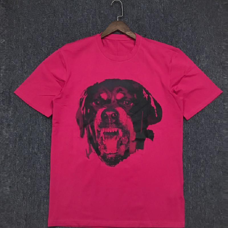 

Fashion New Casual Mens Stylist T Shirt Couples Soft Cotton Short Sleeves Hip Hop Men Women Dog Print Tees Size S-2XL, White;black