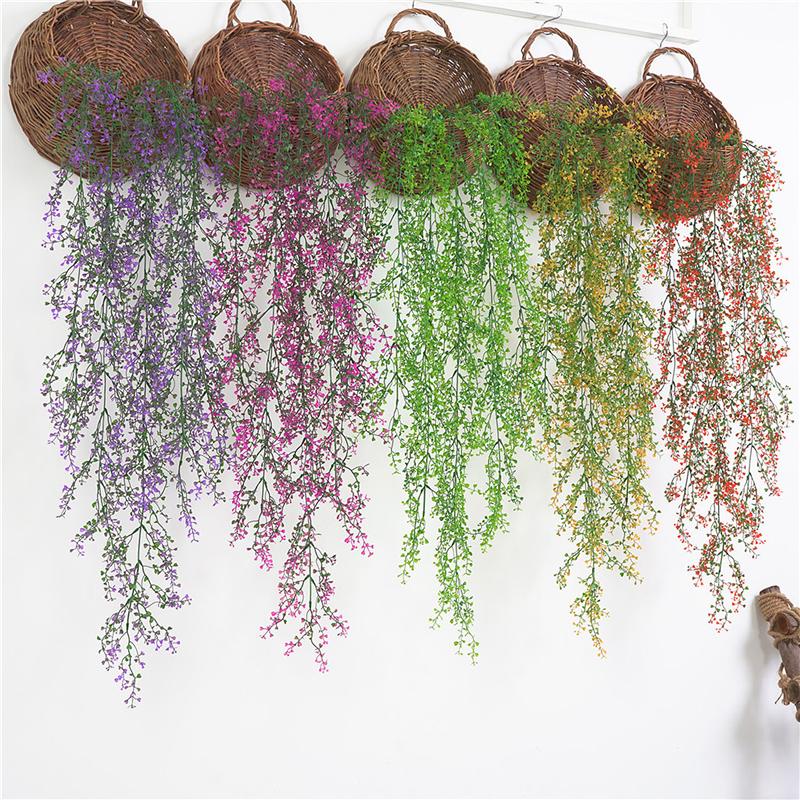 

Plant Exquisite Decoration Adornment Simulated Plastic Flower Wall Hanging Ornament (Red), Brown