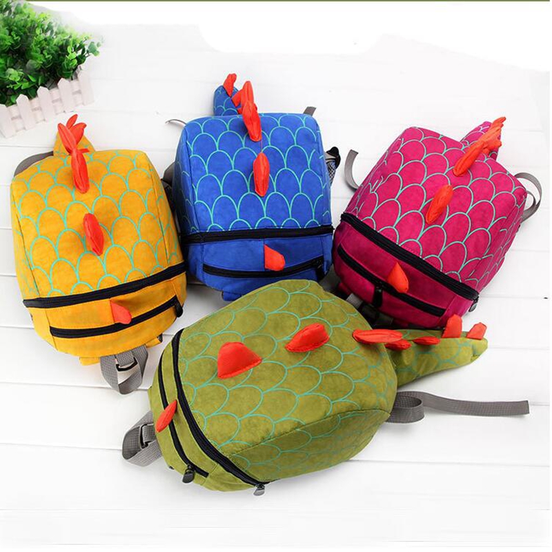 

Cartoon Dinosaur School Mini Bags Kids Boys Girls Backpack For Children Cute Kindergarten for 4 differnt colors, As pictures