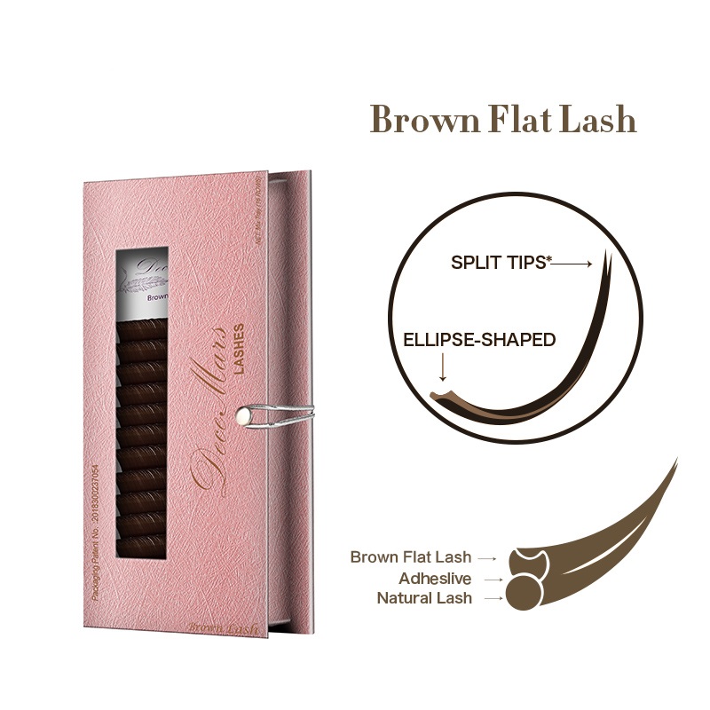 

Brown Matte Ellipse flat eyelash extension ellipse soft tips light weight ellipse lash individual eyelash extension