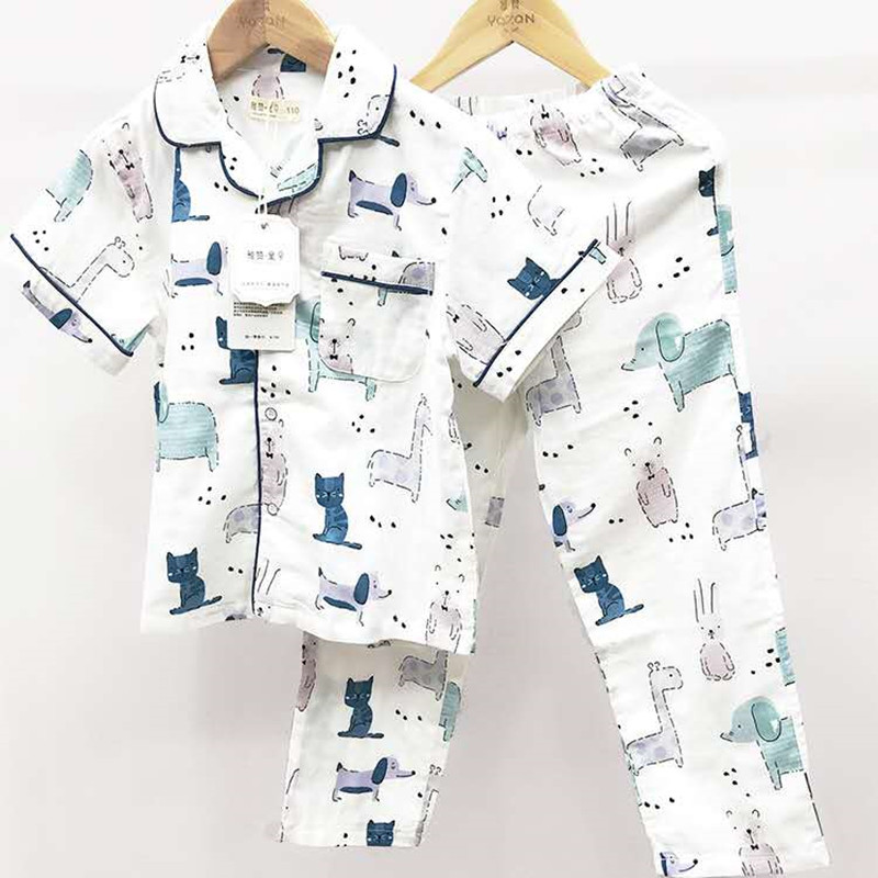 

Ya zan Kids Pajamas summer Autumn Boys Sleepwear Nightwear Baby Infant Clothes Cartoon Pajama Sets Cotton Children's Pyjamas, Zoo